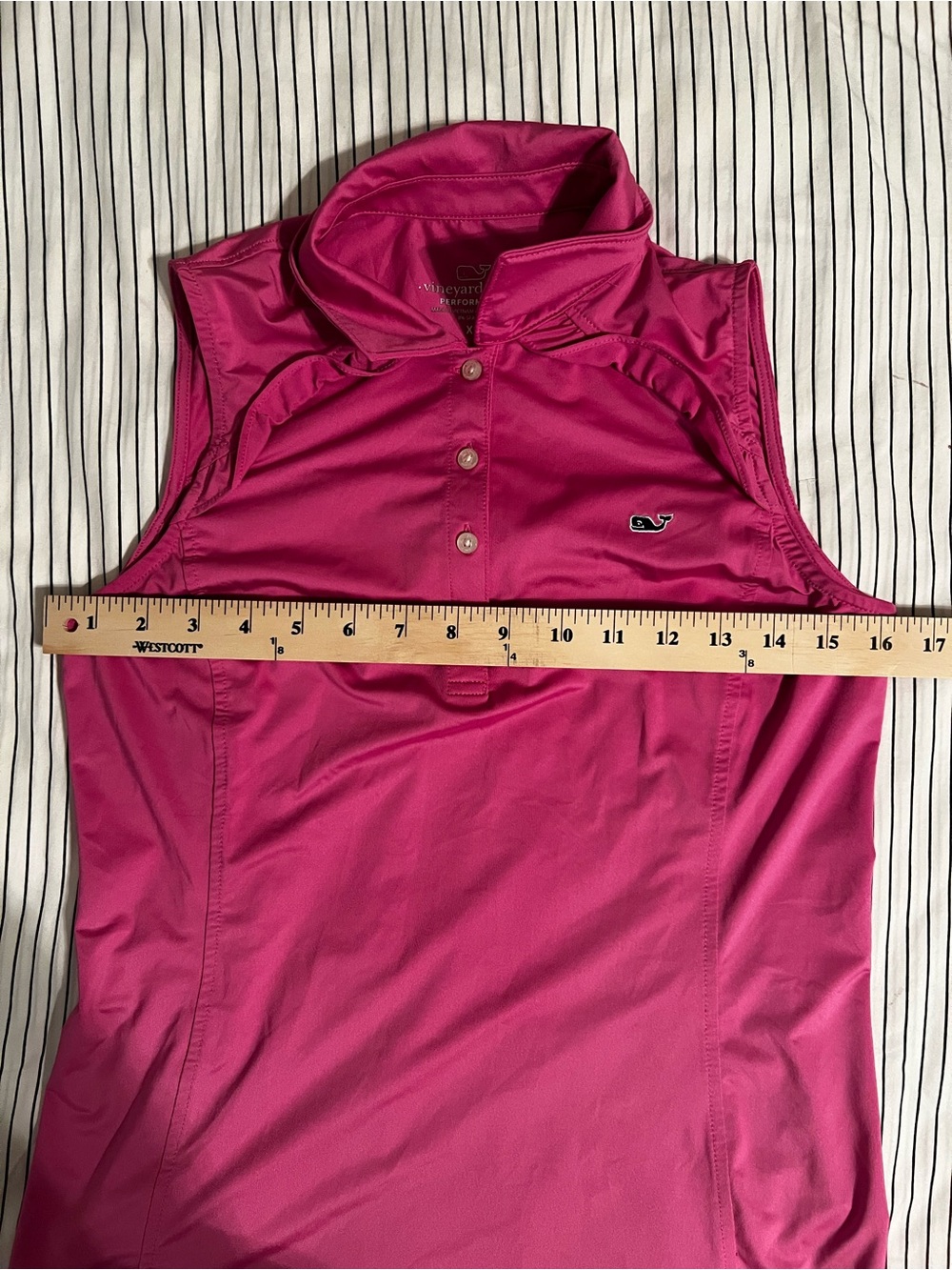 Vineyard Vines Women's Sleeveless Hot Pink Performance Ruffle Golf Polo, Size XS - Picture 11 of 11